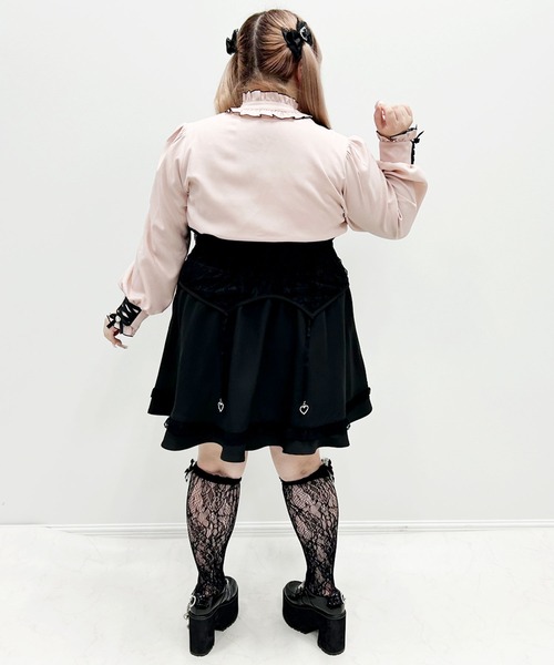 DearMyLoveWhip(ディアマイラブホイップ)の「【大きいサイズ】レースアップフリル襟ブラウス(シャツ/ブラウス・レディース・ホワイト/レッド/ベビーピンク/ブラック・4L/5L/6L)」の14枚目の写真