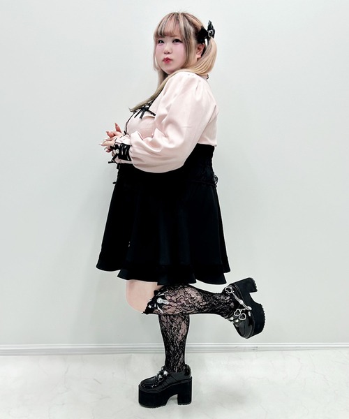DearMyLoveWhip(ディアマイラブホイップ)の「【大きいサイズ】レースアップフリル襟ブラウス(シャツ/ブラウス・レディース・ホワイト/レッド/ベビーピンク/ブラック・4L/5L/6L)」の13枚目の写真