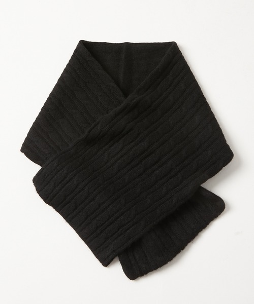 KATHARINE HAMNETT LONDON （キャサリンハムネットロンドン）の「KATHARINE HAMNETT LONDON/キャサリンハムネットロンドン カシミヤ混 ケーブルミニマフラー（マフラー・メンズ・ブラック/グレー/ネイビー・FREE）」の13枚目の写真