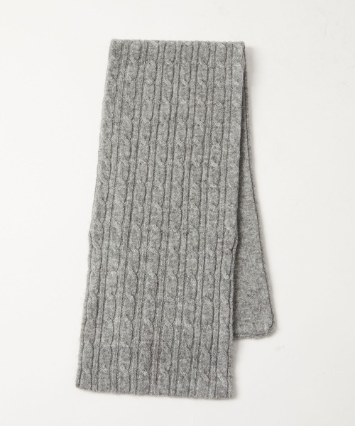 KATHARINE HAMNETT LONDON （キャサリンハムネットロンドン）の「KATHARINE HAMNETT LONDON/キャサリンハムネットロンドン カシミヤ混 ケーブルミニマフラー（マフラー・メンズ・ブラック/グレー/ネイビー・FREE）」の7枚目の写真