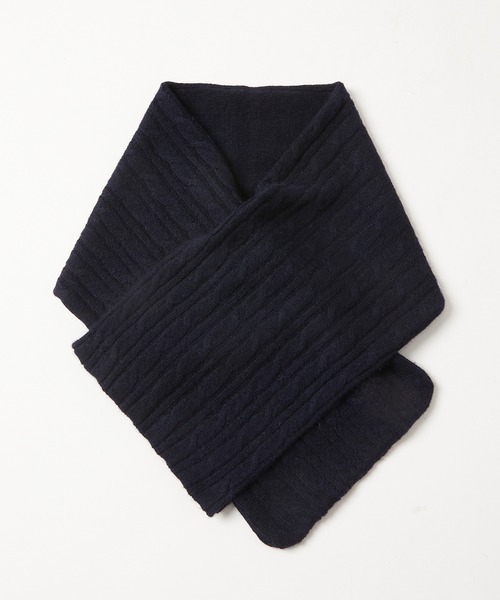 KATHARINE HAMNETT LONDON （キャサリンハムネットロンドン）の「KATHARINE HAMNETT LONDON/キャサリンハムネットロンドン カシミヤ混 ケーブルミニマフラー（マフラー・メンズ・ブラック/グレー/ネイビー・FREE）」の18枚目の写真