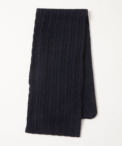 KATHARINE HAMNETT LONDON （キャサリンハムネットロンドン）の「KATHARINE HAMNETT LONDON/キャサリンハムネットロンドン カシミヤ混 ケーブルミニマフラー（マフラー・メンズ・ブラック/グレー/ネイビー・FREE）」の17枚目の写真