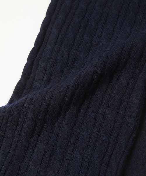 KATHARINE HAMNETT LONDON （キャサリンハムネットロンドン）の「KATHARINE HAMNETT LONDON/キャサリンハムネットロンドン カシミヤ混 ケーブルミニマフラー（マフラー・メンズ・ブラック/グレー/ネイビー・FREE）」の15枚目の写真