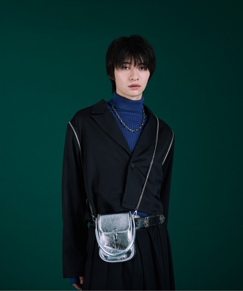 【新品タグ付き】Ellno Loset ２WAYシルバーバックルブルゾン Ellno Loset ブルゾン アウター 2WAYシルバーバックルブルゾン