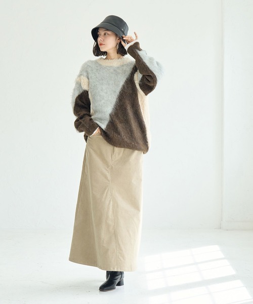 ROPE' PICNIC（ロペピクニック）の「コーデュロイスカート（スカート・レディース・ベージュ/チャコールグレー・38/36）」の9枚目の写真