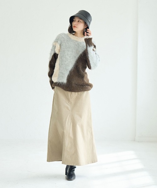 ROPE' PICNIC（ロペピクニック）の「コーデュロイスカート（スカート・レディース・ベージュ/チャコールグレー・38/36）」の10枚目の写真