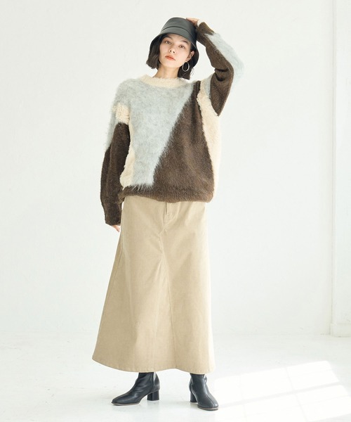 ROPE' PICNIC（ロペピクニック）の「コーデュロイスカート（スカート・レディース・ベージュ/チャコールグレー・38/36）」の12枚目の写真