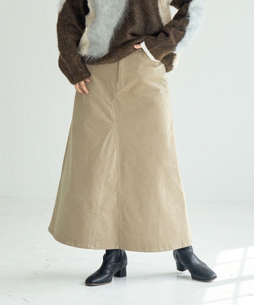 ROPE' PICNIC（ロペピクニック）の「コーデュロイスカート（スカート・レディース・ベージュ/チャコールグレー・38/36）」の13枚目の写真