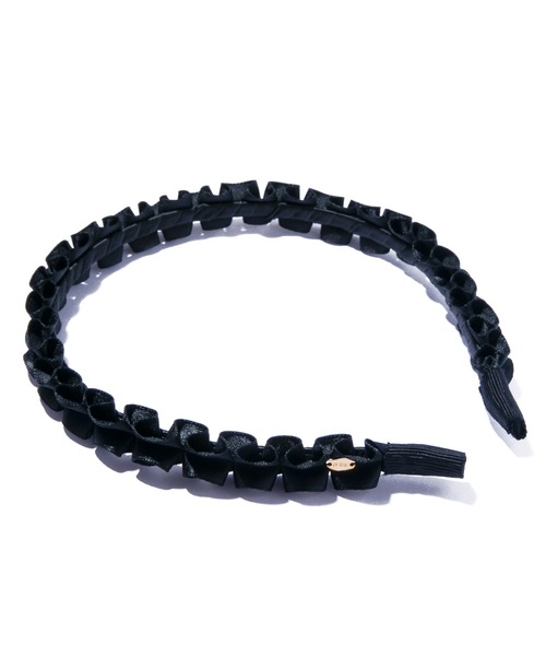 IRIS47(イリスフォーセブン)の「【IRIS 47】frill satin headband/フリル サテン ヘッドバンド(カチューシャ・レディース・ブラック/ネイビー・FREE)」の4枚目の写真