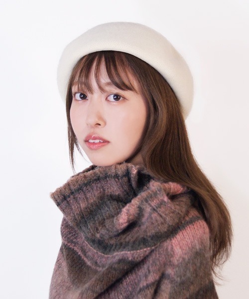 polcadot（ポルカドット）の「ウールベレー帽（ハンチング/ベレー帽・レディース・ホワイト/ブラック・FREE）」の5枚目の写真