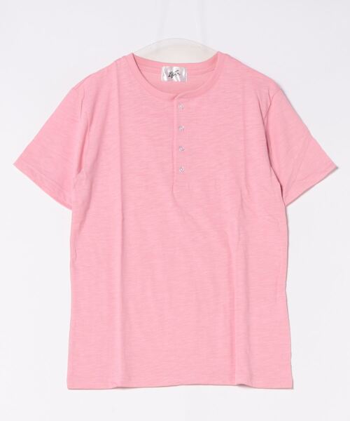 ARCHIVER(アーカイバ)の「スラブ天竺ヘンリーネックTシャツ(Tシャツ/カットソー・レディース・ピンク・MEDIUM/LARGE)」の9枚目の写真