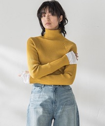 WEB　プレーティングハイネックニットプルオーバー≪手洗い可能≫