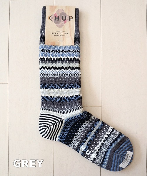 CHUP（チュプ）の「CHUP(チュプ) "WABISABI(ワビサビ)" ソックス　数量限定生産（ソックス/靴下・レディース・ネイビー/グリーン/オートミール/グレー・SMALL/MEDIUM）」の2枚目の写真