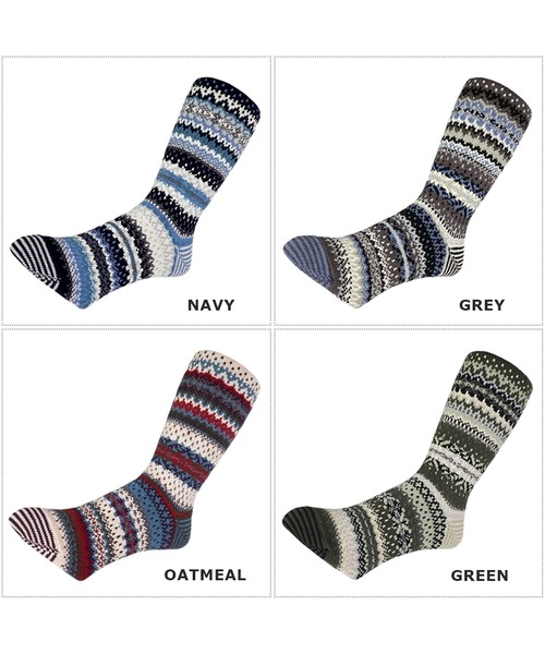 CHUP（チュプ）の「CHUP(チュプ) "WABISABI(ワビサビ)" ソックス　数量限定生産（ソックス/靴下・レディース・ネイビー/グリーン/オートミール/グレー・SMALL/MEDIUM）」の6枚目の写真