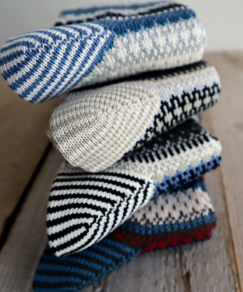 CHUP（チュプ）の「CHUP(チュプ) "WABISABI(ワビサビ)" ソックス　数量限定生産（ソックス/靴下・レディース・ネイビー/グリーン/オートミール/グレー・SMALL/MEDIUM）」の9枚目の写真