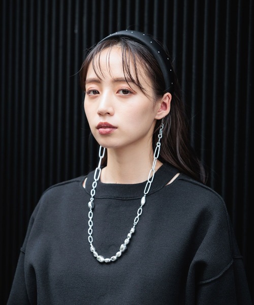 HARE（ハレ）の「チェーンツキカチューシャ(HARE)（カチューシャ・レディース・ホワイト/シルバー・FREE）」の9枚目の写真