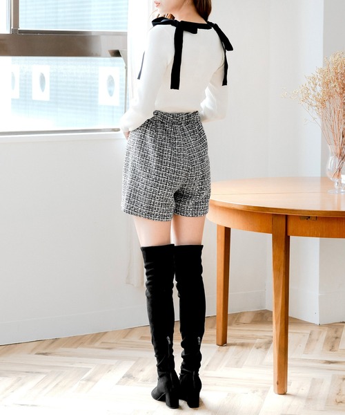 Julia Boutique(ジュリアブティック)の「ツイードショートパンツ(その他パンツ・レディース・ブラック/ブラウン・ONE)」の4枚目の写真