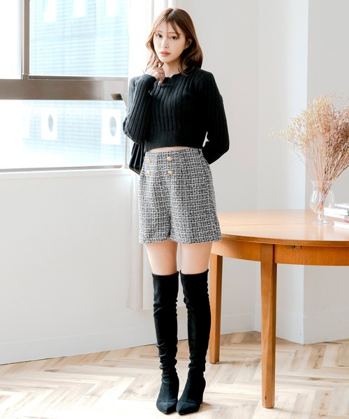 Julia Boutique(ジュリアブティック)の「ツイードショートパンツ(その他パンツ・レディース・ブラック/ブラウン・ONE)」の11枚目の写真