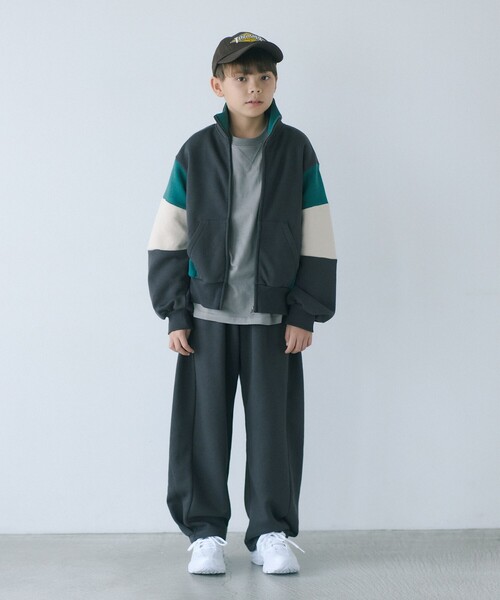 green label relaxing(グリーンレーベルリラクシング)の「TJ 裏毛 裏起毛 ジップカーディガン / キッズ 140cm-160cm(カーディガン/ボレロ・キッズ・ダークグレー/ネイビー・140cm/160cm/150cm)」の3枚目の写真