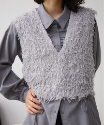 AZUL by moussy（アズールバイマウジー）の「フェザーVネックベスト（ベスト）」