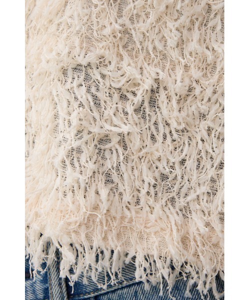 AZUL by moussy(アズールバイマウジー)の「フェザーVネックベスト(ベスト・レディース・グレー/アイボリー/ブラック・FREE)」の13枚目の写真