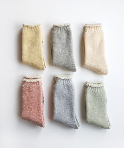 TAWARA（タワラ）の「ふわふわ裏起毛パイル クルーソックス（ソックス/靴下・レディース・アイボリー/グレー/ブルー/モスグリーン/レンガ/イエロー・S）」の8枚目の写真