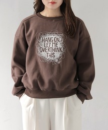  【HER CLOSET】刺繍ロゴスウェット トレーナー EMBROIDERED LOGO SWEATSHIRT