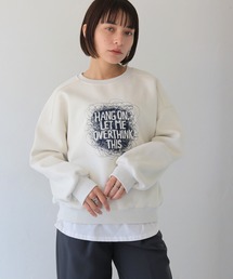 HER CLOSET（ハークローゼット）の「 【HER CLOSET】刺繍ロゴスウェット トレーナー EMBROIDERED LOGO SWEATSHIRT（スウェット）」