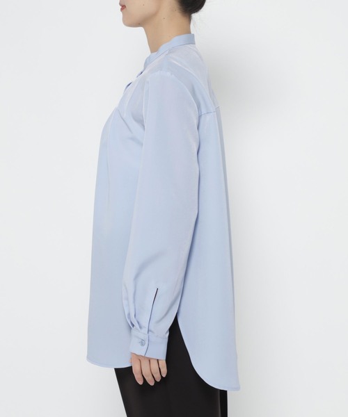 LEPSIM（レプシィム）の「【入卒式／セレモニー】バンドカラーブラウスチュニック　209213（シャツ/ブラウス・レディース・オフホワイト/ブルー・FREE）」の4枚目の写真