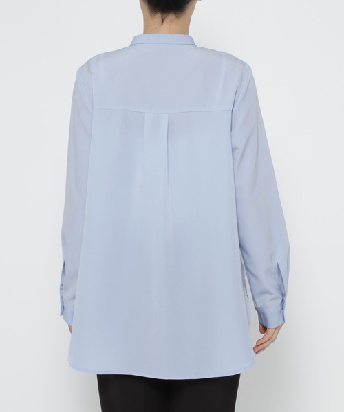 LEPSIM（レプシィム）の「【入卒式／セレモニー】バンドカラーブラウスチュニック　209213（シャツ/ブラウス・レディース・オフホワイト/ブルー・FREE）」の5枚目の写真