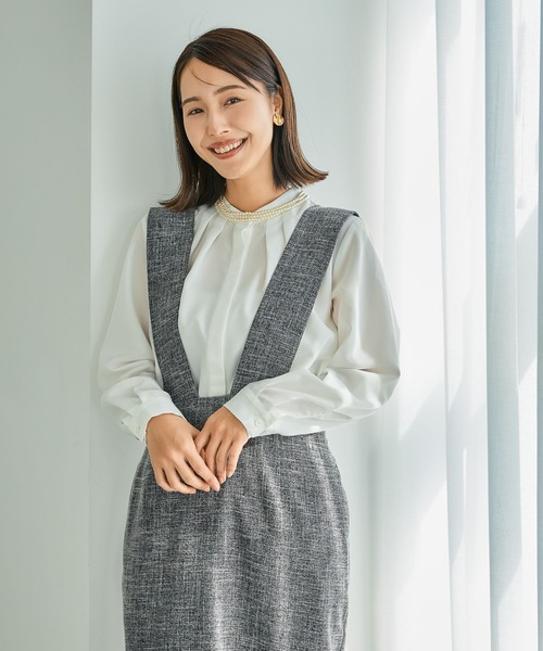 LEPSIM（レプシィム）の「【入卒式／セレモニー】バンドカラーブラウスチュニック　209213（シャツ/ブラウス・レディース・オフホワイト/ブルー・FREE）」の12枚目の写真