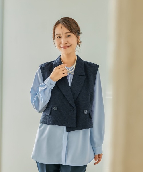 LEPSIM（レプシィム）の「【入卒式／セレモニー】バンドカラーブラウスチュニック　209213（シャツ/ブラウス・レディース・オフホワイト/ブルー・FREE）」の21枚目の写真