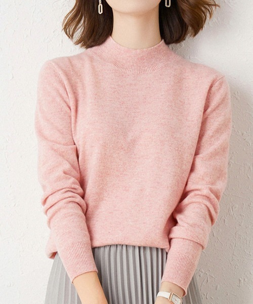 Miniministore(ミニミニストア)の「プチハイネックニットトップス レディース(ニット/セーター・レディース・オレンジ/ライトピンク/アイボリー/ブラック/オフホワイト/モカ/ライトグリーン/ピンク/グレー・FREE)」の8枚目の写真