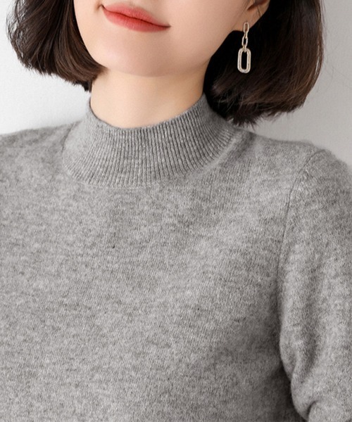 Miniministore(ミニミニストア)の「プチハイネックニットトップス レディース(ニット/セーター・レディース・オレンジ/ライトピンク/アイボリー/ブラック/オフホワイト/モカ/ライトグリーン/ピンク/グレー・FREE)」の22枚目の写真