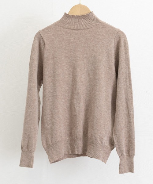 Miniministore(ミニミニストア)の「プチハイネックニットトップス レディース(ニット/セーター・レディース・オレンジ/ライトピンク/アイボリー/ブラック/オフホワイト/モカ/ライトグリーン/ピンク/グレー・FREE)」の11枚目の写真