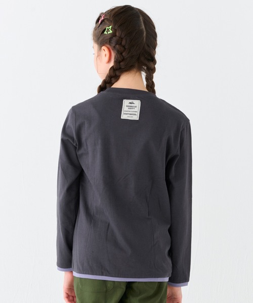 KRIFF MAYER Kid's Collection(クリフメイヤーキッズコレクション)の「【綿100%】楽LUCK-T(パイピング)(Tシャツ/カットソー・キッズ・チャコール/パープル/イエロー/ネイビー/オフホワイト/ブルーグリーン・150/140/170/160/120/130)」の10枚目の写真
