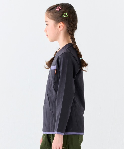 KRIFF MAYER Kid's Collection(クリフメイヤーキッズコレクション)の「【綿100%】楽LUCK-T(パイピング)(Tシャツ/カットソー・キッズ・チャコール/パープル/イエロー/ネイビー/オフホワイト/ブルーグリーン・150/140/170/160/120/130)」の9枚目の写真