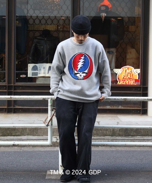 Right-on(ライトオン)の「【別注】バンドダブルジャカードニット(ニット/セーター・メンズ・グレー/ブラック・M/L/XL)」の14枚目の写真