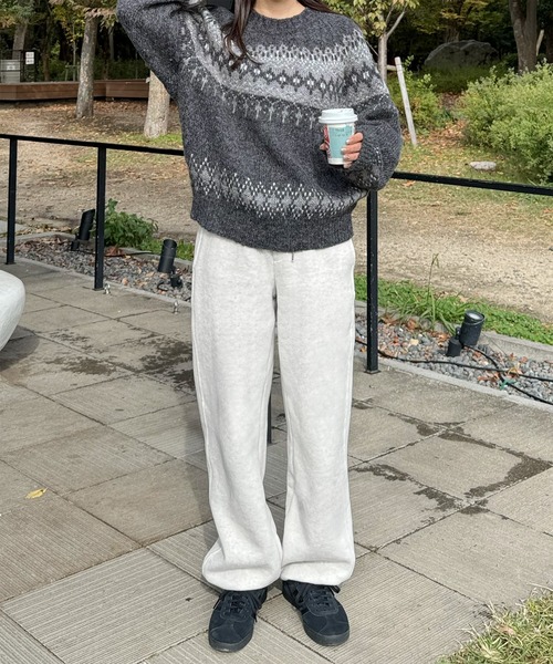 LE MORE（リモア）の「ノルディックニットプルオーバー（ニット/セーター・レディース・グレー/アイボリー・FREE）」の10枚目の写真