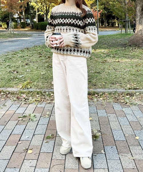 LE MORE（リモア）の「ノルディックニットプルオーバー（ニット/セーター・レディース・グレー/アイボリー・FREE）」の20枚目の写真