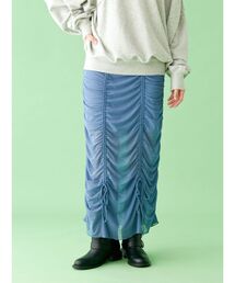 【WEB限定】シャーリングデザインスカート