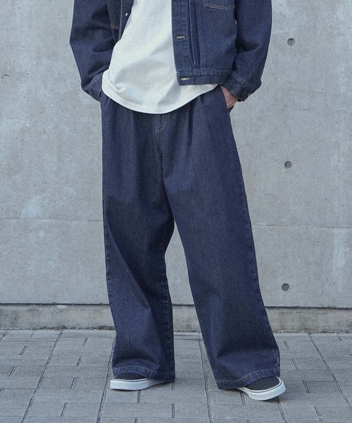 MDR(エムディアール)の「ツータックデニムワイドシルエットパンツ【セットアップ対応】(デニムパンツ・メンズ・ブルー/ブラック・M/L)」の10枚目の写真
