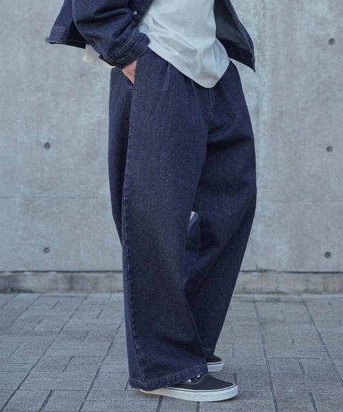 MDR(エムディアール)の「ツータックデニムワイドシルエットパンツ【セットアップ対応】(デニムパンツ・メンズ・ブルー/ブラック・M/L)」の11枚目の写真