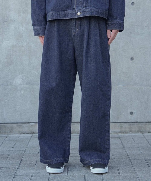 MDR(エムディアール)の「ツータックデニムワイドシルエットパンツ【セットアップ対応】(デニムパンツ・メンズ・ブルー/ブラック・M/L)」の21枚目の写真