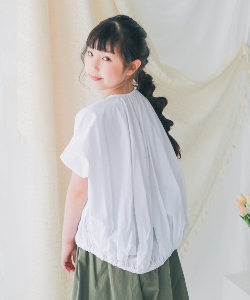 NHT（エヌエイチティー）の「NHT/エヌエイチティー バルーンブラウス（シャツ/ブラウス・キッズ・ラベンダー/ブラック/オフホワイト・160cm/140cm/130cm/120cm/150cm/110cm）」の4枚目の写真