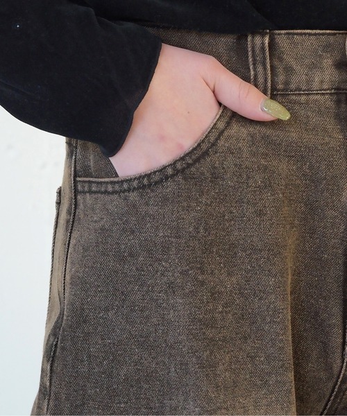 tiptop（ティップトップ）の「【ZOZO限定アイテム/サイズ展開あり】ウエスト調整ボタン付きワイドパンツ（デニムパンツ・レディース・ブラック/ブルー・S/M）」の15枚目の写真