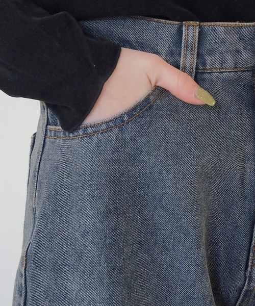 tiptop（ティップトップ）の「【ZOZO限定アイテム/サイズ展開あり】ウエスト調整ボタン付きワイドパンツ（デニムパンツ・レディース・ブラック/ブルー・S/M）」の11枚目の写真