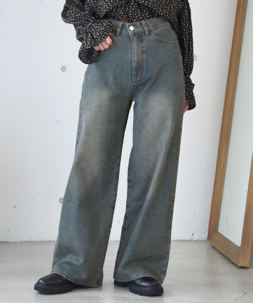 tiptop（ティップトップ）の「【ZOZO限定アイテム/サイズ展開あり】ウエスト調整ボタン付きワイドパンツ（デニムパンツ・レディース・ブラック/ブルー・S/M）」の18枚目の写真