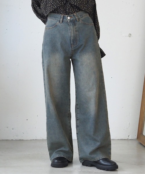 tiptop（ティップトップ）の「【ZOZO限定アイテム/サイズ展開あり】ウエスト調整ボタン付きワイドパンツ（デニムパンツ・レディース・ブラック/ブルー・S/M）」の20枚目の写真