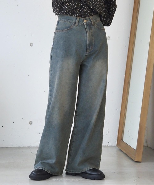 tiptop（ティップトップ）の「【ZOZO限定アイテム/サイズ展開あり】ウエスト調整ボタン付きワイドパンツ（デニムパンツ・レディース・ブラック/ブルー・S/M）」の22枚目の写真